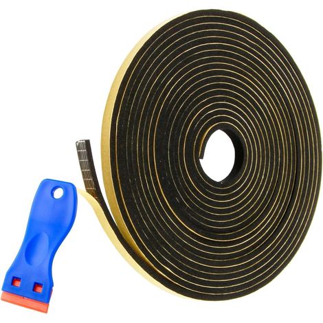 Self Adhesive Foam Seal 5 m for Baking Plate with Small Scraper, 6 x 3 mm x 5 m Hob Seals, Ceramic Hob Scraper, for Sinks and Electric Cookers (1/5)