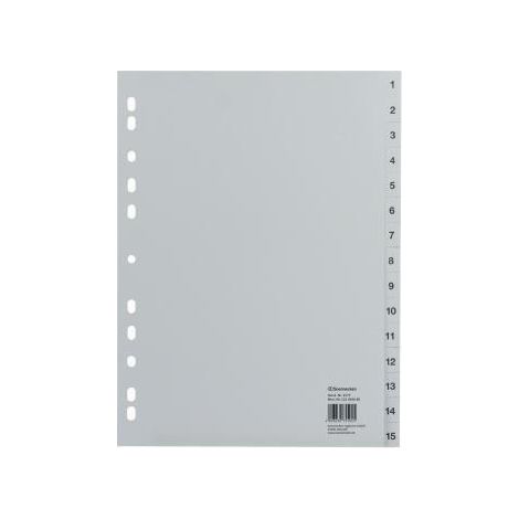 Zahlenregister DIN A4 1-15 Polypropylen grau DIN A4 1-15 Polypropylen grau (1/4)