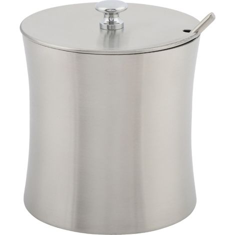 Azucarero de acero inoxidable, salero, pimentero, tarro de condimentos con tapa y cuchara. (1/5)