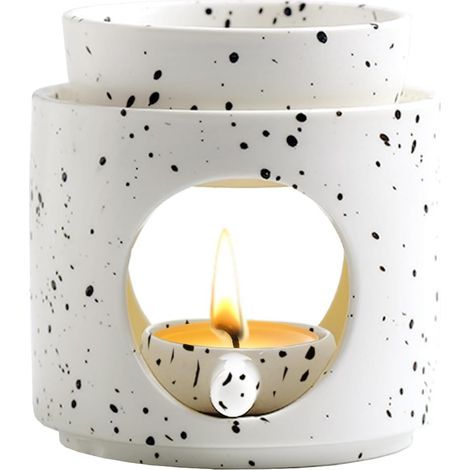 Lampe à parfum, bougie chauffe-plat, lampe à parfum aux huiles essentielles, chauffe-bougie, lampe aromatique en céramique, diffuseur de parfum d'ambiance, brûleur d'huiles essentielles, huile parfumé (1/5)