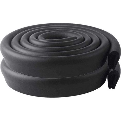 Protection de bord de meuble en forme de U, tapis de sécurité en mousse, adapté aux coins des murs, meubles, tables, etc., pour la protection de la sécurité des enfants, 4 mètres de long, noir. (1/5)