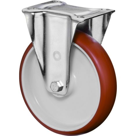 BS Rollen Bockrolle Guß-Polyurethan rot Rollenlager Rad-Ø 125 mm 150 kg - L410.B31.125 (1/4)