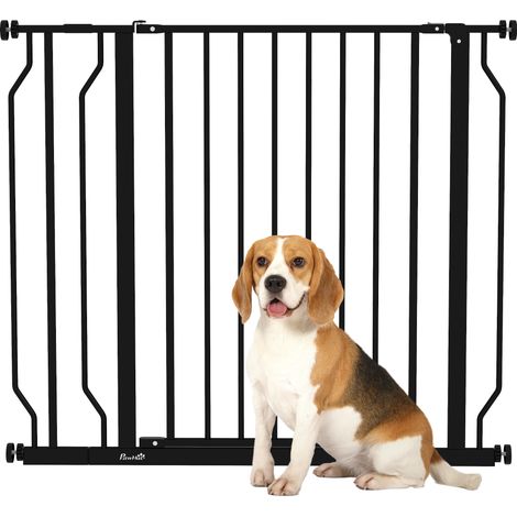 Cancelletto di Sicurezza per Cani Estensibile 75-95x76A cm in Acciaio e ABS Nero (1/5)
