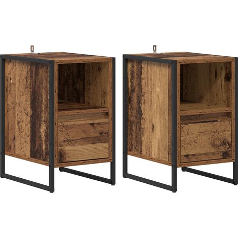 Maison Exclusive - Nachttisch 2 pcs Altholz 39,5 x 30 x 50 cm Hol