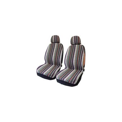 Housse de siège de voiture 4 pièces – Design coloré Baja – Protection contre la sueur et la poussière – Installation facile avec ouverture élastique