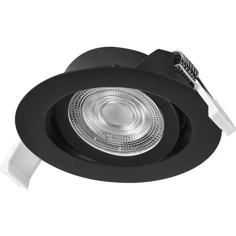 Spot Set Spot LED encastrable Simple DIM, 4,9 W 827 Noir, lot de 3 interrupteurs muraux dimmables, blanc chaud 2700 K
