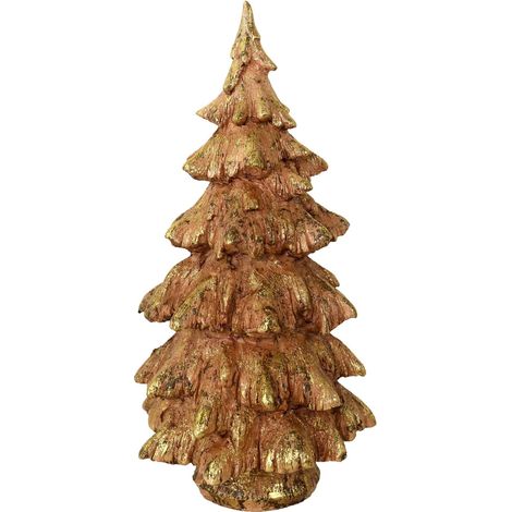 Mini Albero di Natale in Resina rosa glitter oro cm Ø20xh39