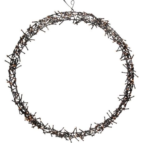 LED Leuchtkranz Ø58cm, 500 LEDs, weiß warm, 8 Modes D ' Beleuchtung, IP44 Innen / Außen, Anneau dekoriert Suspendue metallisch von Porte Fenêtre Guirlande von Noël Illumination