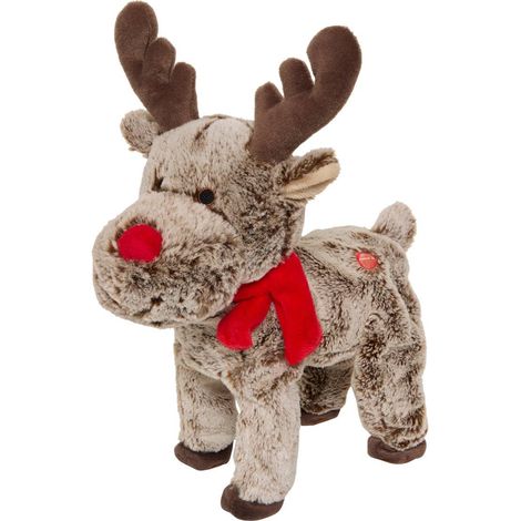 Renne de Noël qui marche avec LED – Longueur 39 cm – Largeur 18 cm – Décor intérieur festif Atmosphera (1/4)
