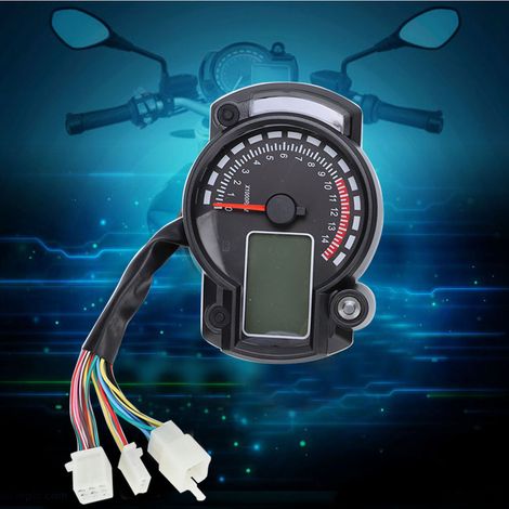 Compteur de vitesse, odomètre et tachymètre numériques universels pour moto avec écran LCD couleur et capteur de vitesse (1/5)
