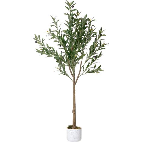Olivier artificiel Garvee 135 cm 22 olives jardinière blanche décoration salon maison bureau (1/5)