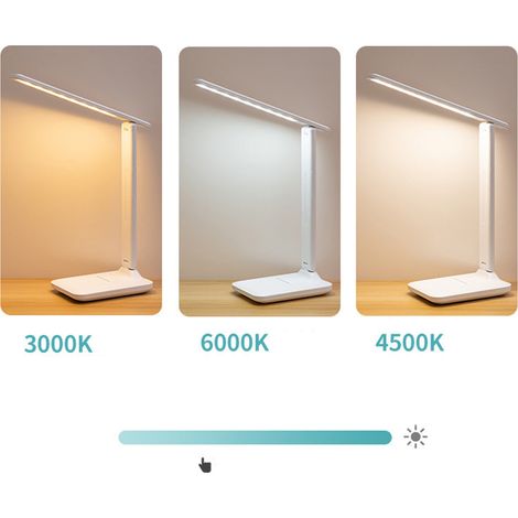LED-Tischleuchte mit Augenschutz, Touch-Dimmer, Netzstecker, um 180° klappbarem Ständer und LED-Schreibtischlampe zum Lernen. (1/5)