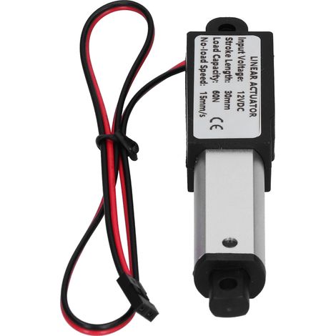 Vérin électrique miniature étanche 12V CC course 30mm pour robot bricolage force 60N vitesse 15mm/s linéaire compact (1/5)