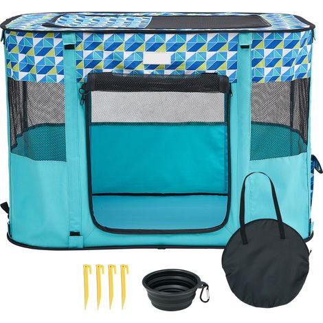Mophorn Faltbarer Laufstall für Haustiere,81,3x61x56 cm,tragbarer Hundelaufstall,Hundehütte für Welpen,Hunde,Katzen,wasserdichtes 600D Oxford-Gewebe,abnehmbarer Reißverschluss,für Reisen drinnen u