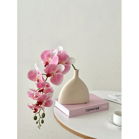 1 Pièce Tige d'orchidée artificielle - Touché réaliste en latex, branches de Phalaenopsis, fleurs de Cymbidium artificielles, cadeau pour la Saint-Valentin, décoration de maison Couleur rose (1/5)