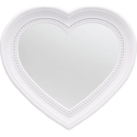 Miroir mural en forme de cœur Blanc 33,5 x 30,5 cm (1/4)