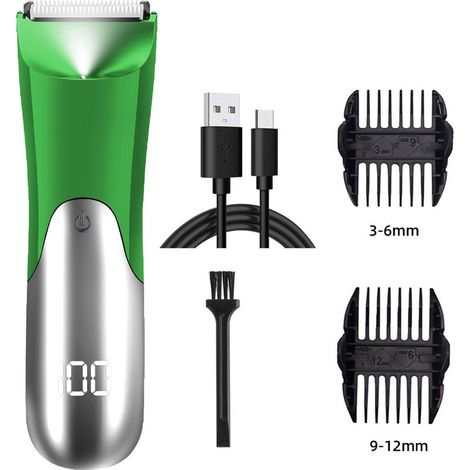 rasoir electriques hommes-Tondeuse pour hommes, rasoir électrique portable avec lumière, tondeuse à cheveux pour hommes avec écran numérique LCD — pour barbe, zones intimes, jambes et poils pubiens. (1/5)
