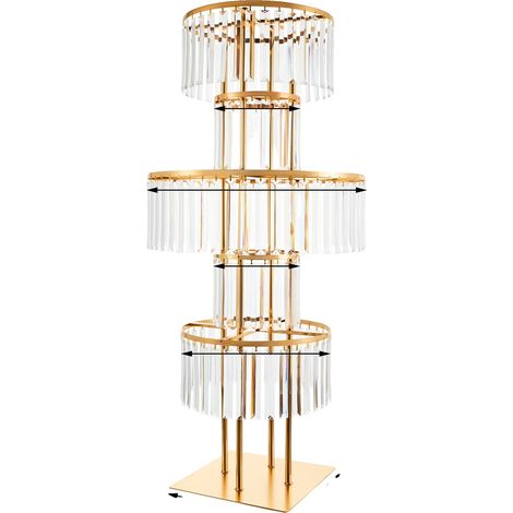 Stand de Fleurs, 5 Niveaux, Cadre Doré Élégant, Or (1/2)