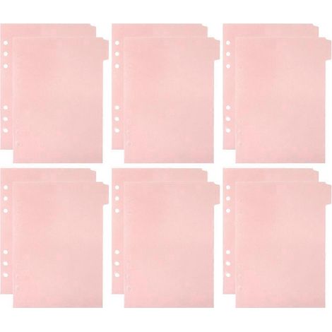 Lot de 12 intercalaires professionnels pour classeur, intercalaires pratiques pour cahier, onglets pour usage quotidien-21X14.8X0.1CM-Pink (1/3)