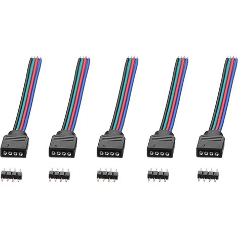 5 PK 4 pôles connecteur Broches RGB câble de raccordement connecteur Rapide pôles pour 4-Pin 5050 Patrouille 3528 Strip LED RGB