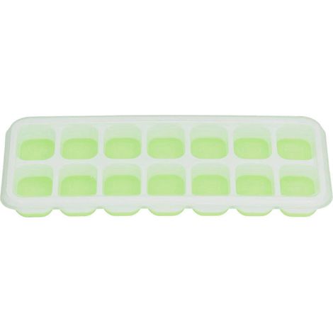 Bac à glaçons alimentaire, moule à glaçons en plastique et silicone avec couvercle amovible pour cocktails, vert (1/4)