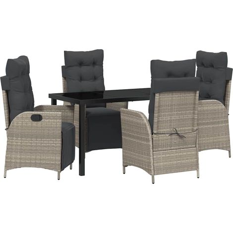 Maison Exclusive - Conjunto de Comedor de Jardín 5 pcs Gris Claro (1/5)