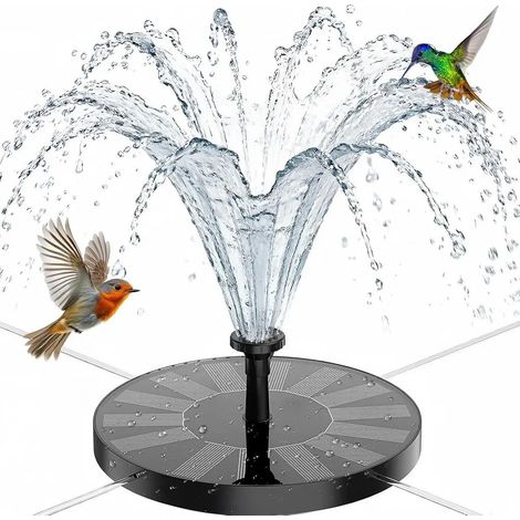 Fontaine-bain d'oiseaux avec 6 buses et une pompe à eau électrique, adaptée aux jardins, étangs, piscines, aquariums et espaces extérieurs. (1/5)