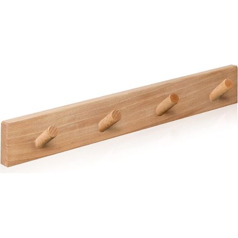 Wooden Wall Coat Rack - 4 Hooks - Wall Hook - Designer Wall Coat Rack for Entrance, Bathroom, Child, Bedroom