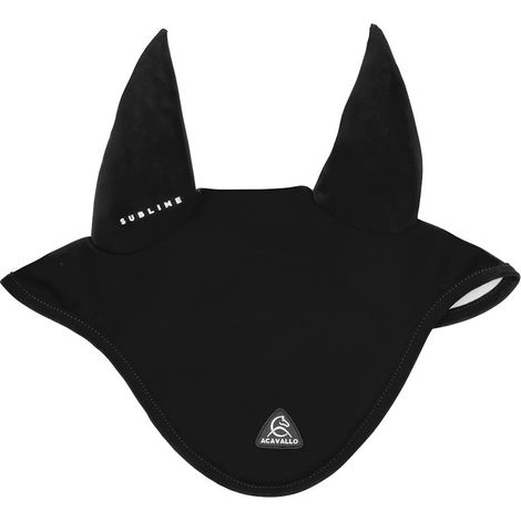 FULL, Bianco: Cuffietta antimosche per cavalli modello Sublime in louvre con logo su patch in silicone