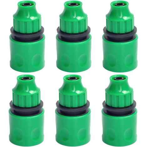 Lot de 6 raccords irrigation plastique vert adaptateur micro-tuyau 8/12 mm accessoire arrosage jardin système goutte-à-goutte (1/5)
