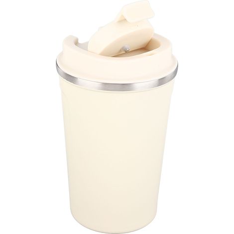 Mug isotherme en acier inoxydable 304 avec couvercle, 380 ml, blanc, pour vos voyages. Mesure intelligente de la température. (1/5)