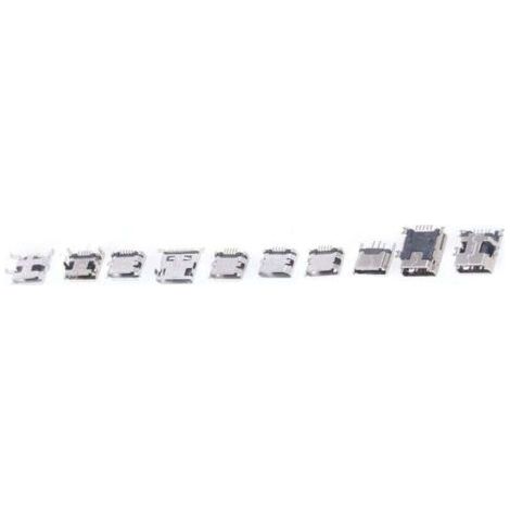 100 Pièces Micro MINI USB Prise Femelle Connecteur Micro USB Prises USB Réparation Remplacement Adaptateur Assortiment Ensemble avec Boîte de Rangement