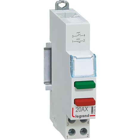 Poussoir modulaire double fonction contact 1NO+1NF sans voyant - 1 module - LEGRAND
