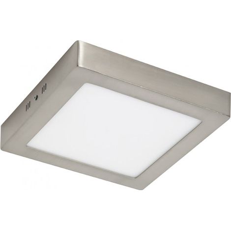 IluminaShop - Plafon LED Cuadrado de Techo Niquel 18W 1440LM  Blanco Neutro 4000K