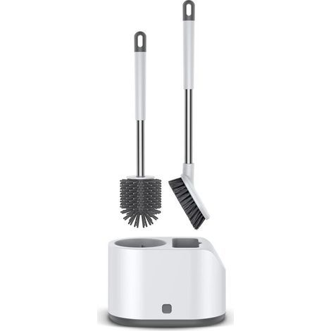 Garden FutureBrosse WC et Support Toilette Silicone - 2 pcs Ensemble avec Mural et Jeu de Séchage Rapide Accessoire Salle de Bain (1/5)