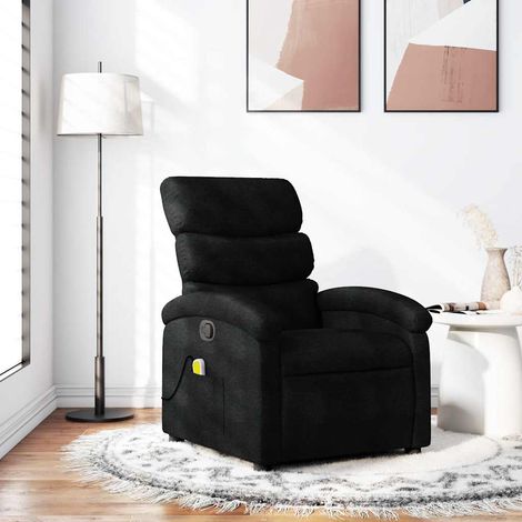 Sillón reclinable de masaje con tela negra