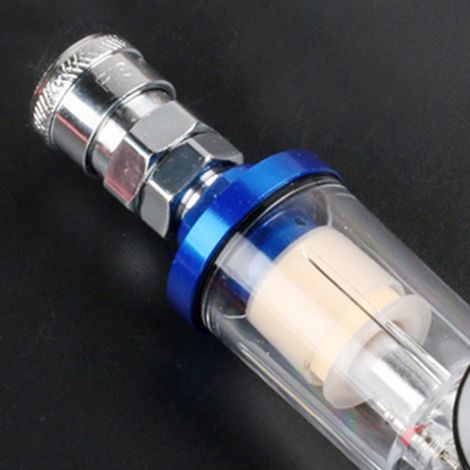 Pistolet pulvérisation Filtre à air Séparateur eau-huile Accessoire Remplacement Compresseur Pompe avec Manomètre Valve Pression Raccord Rapide (1/4)