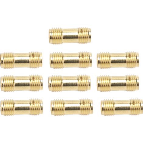 Adaptateur RF coaxial SMA femelle-femelle, lot de 10 connecteurs SMA-KK double, raccord en laiton pour antenne, paire de coupleurs 50Ω, compatible câble coaxial. (1/5)