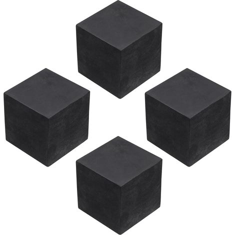 4 Tampons Caoutchouc Anti-Vibrations 50mm - Blocs Carrés Robustes - Isolation Phonique et Chocs - Pour HVAC et Électroménager - Noir (1/5)