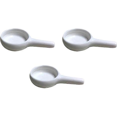 Lot de 3 plateaux à bougies en céramique avec poignées, porte-bougies pour poêle à parfum-8.3X4.6CM-White (1/3)