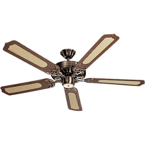 Helios DVAM 130 Deckenventilator 5-Blatt-Laufrad, 1300mm, 65W, 230V, antik, Messing