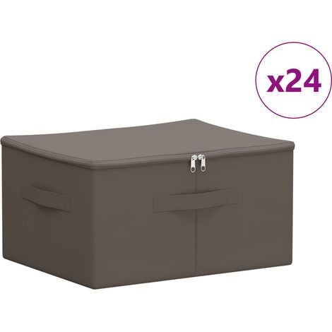 Caja de Almacenamiento 24 pcs Gris 50 x 30 x 25 cm vidaXL