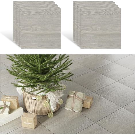 Dalle PVC Adhesive Sol Effet Bois Gris 12 Pièces Stickers Carrelage Adhesif Sol Chambre Salon Carreaux Adhesif Cuisine Salle de Bain Imperméable Dalle Garage Amovible 1,5 mm 30 cm x 30 cm (1/5)