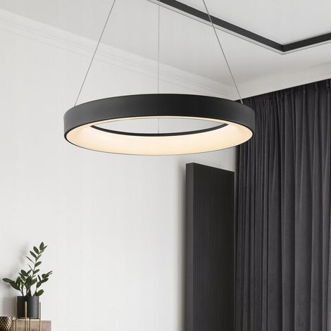 Mantra Lámpara colgante LED Niseko II negra con mando, regulable Ø 90-65-50-38 cm