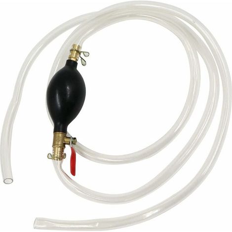 Manuelle Flüssigkeitspumpe, 2 m flexibler Kunststoffschlauch. Für Benzin, Diesel, Öl und Wasser. Ein-/Aus-Ventil. (1/5)