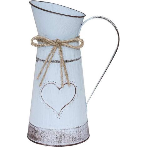 Vase de Fleurs Style Vintage, Rustique, Conception Unique en Forme de Coeur et de Corde, Galvanisé, pour la Saint Valentin, Le Balcon, Le Salon (Tuba) (1/5)