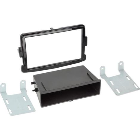 Kit Support Autoradio compatible avec Dacia Opel Renault Noir Brillant Vide poche