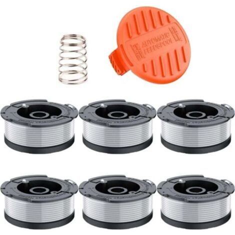 6 Bobines Fil Coupe Bordure Compatible Black Decker ST5530 GLC3630 STC1820 BESTA530 525 avec Ressort (1/4)