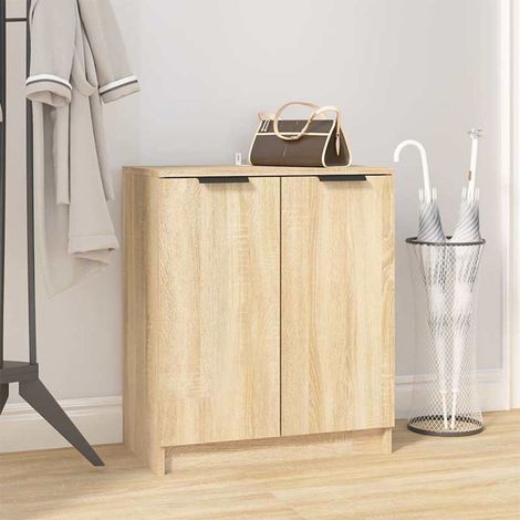 vidaXL Shoe Cabinet Sonoma Oak 59x35x70 cm Engineered Wood (1/5)