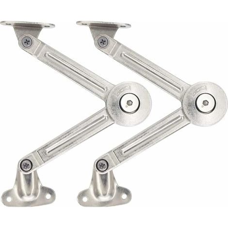 Lot de 2 compas à système d’amortissement pour abattants de portes relevables de placard de cuisine (1/5)